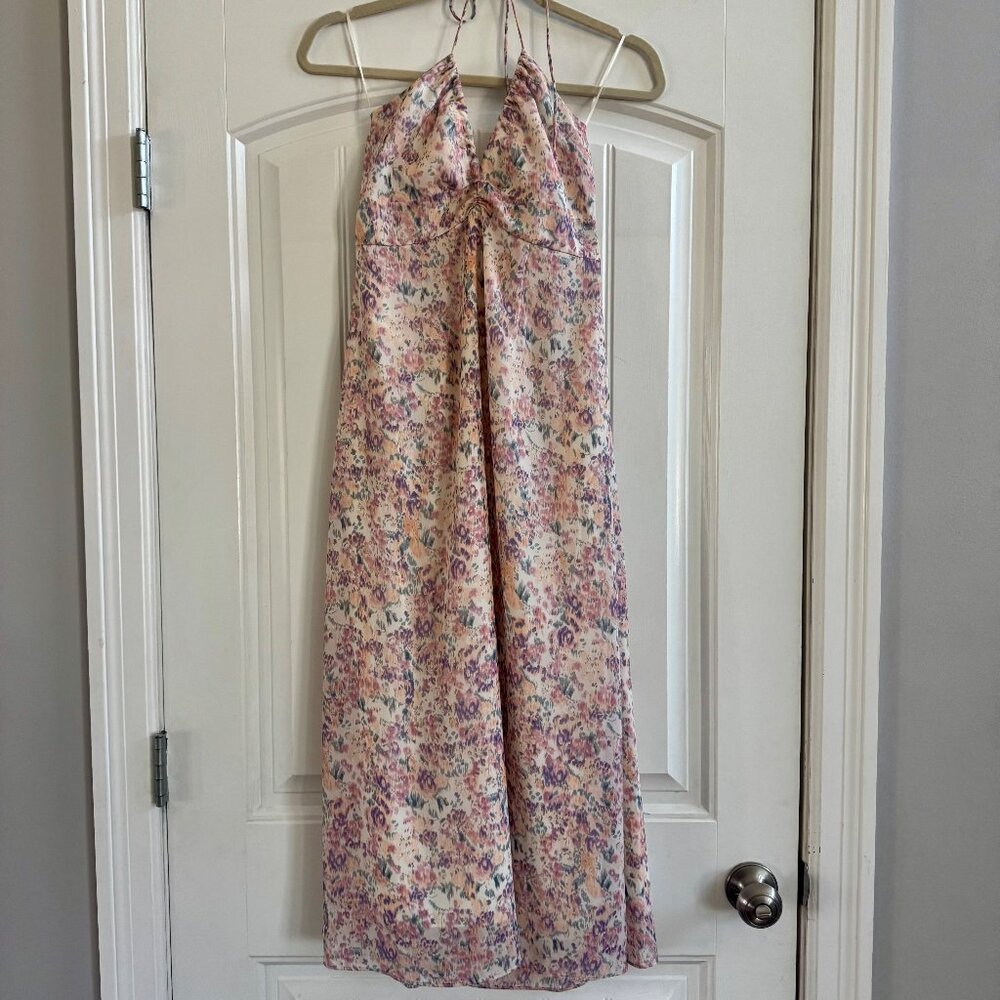 Colorful Midi Halter Dress